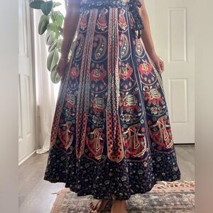 Cotton Indian wrap-around maxi skirt